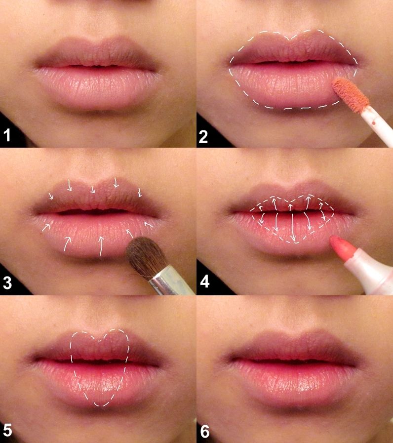 Как правильно красить губы для объема